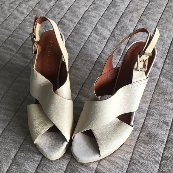 Carmen’s Padova cream leather strappy heel 40/9 - Picture 2 of 7